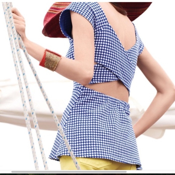 ANTHRO Deletta Neo Gingham Top M - Picture 1 of 4